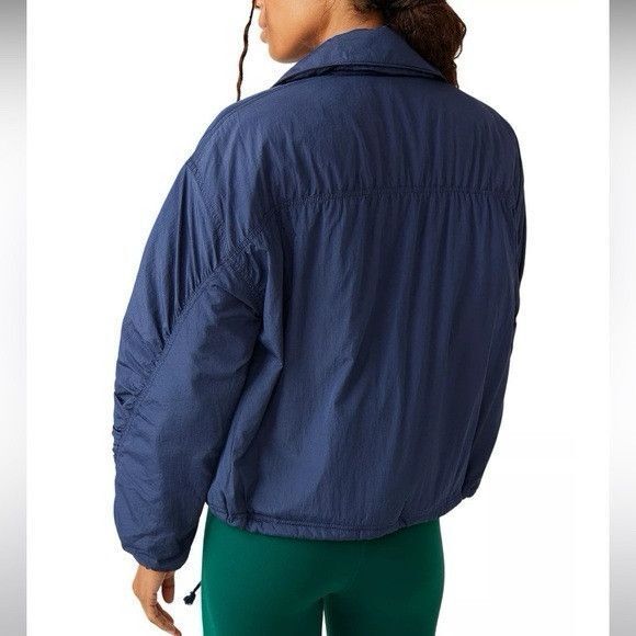 NWT FP MOVEMENT Off The Bleachers Coaches Jacket Midnight Navy Size S - Picture 5 of 11